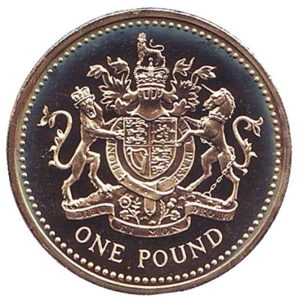 Монета 1 фунт. 1983 год, Великобритания. Proof.