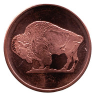 Бизон. Монетовидный жетон. Унция меди 999. США.  Бизон. Монетовидный жетон. Унция меди 999. США.