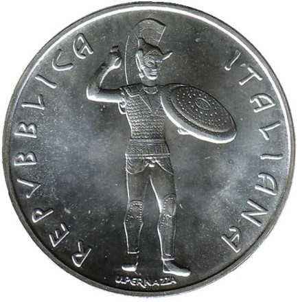 Монета 500 лир. 1985 год, Италия. Год этрусской культуры.
