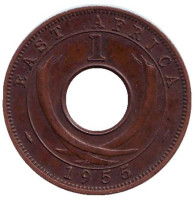Монета 1 цент. 1955 год, Восточная Африка. 