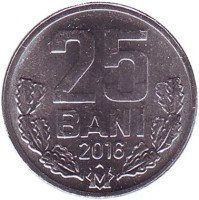 Монета 25 бани. 2016 год, Молдавия. 