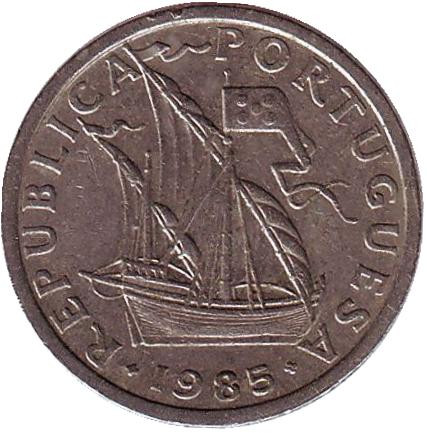 Монета 2,5 эскудо. 1985 год, Португалия.
