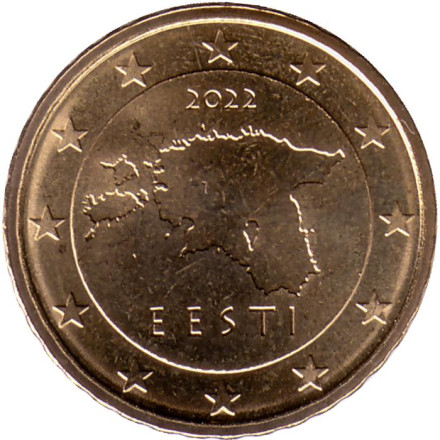 Монета 10 центов. 2022 год, Эстония.