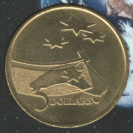 Монета 5 долларов. 1992 год, Австралия. (в оригинальной упаковке) Международный год Космоса. Монета 5 долларов. 1992 год, Австралия. (в оригинальной упаковке) Международный год Космоса.