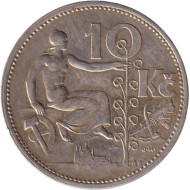 Монета 10 крон. 1932 год, Чехословакия. Монета 10 крон. 1932 год, Чехословакия.