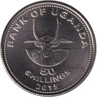 Монета 50 шиллингов. 2015 год, Уганда. Антилопа. Монета 50 шиллингов. 2015 год, Уганда. Антилопа.