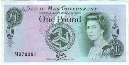 Банкнота 1 фунт. 1983 год, Остров Мэн. Холм Тинвальд.