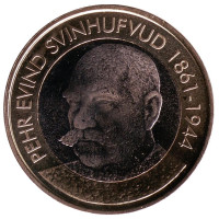 Пер Эвинд Свинхувуд. Монета 5 евро. 2016 год, Финляндия.