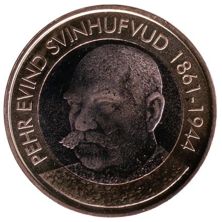 Монета 5 евро. 2016 год, Финляндия. Пер Эвинд Свинхувуд.
