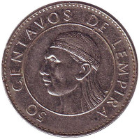 Монета 50 сентаво. 1991 год, Гондурас. 