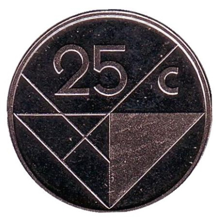 Монета 25 центов. 1992 год, Аруба. UNC.