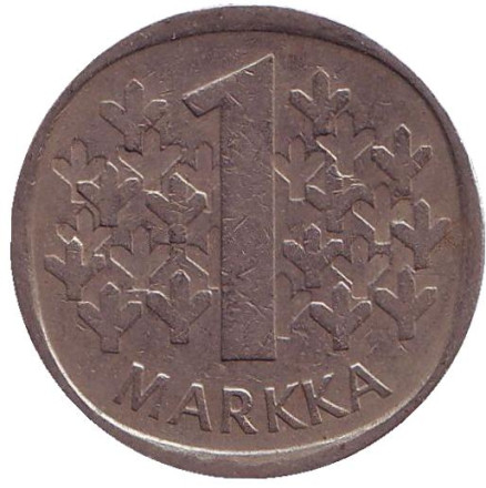 Монета 1 марка. 1980 год, Финляндия.