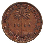 Монета 2 шиллинга. 1946 год, Британская Западная Африка. (H). Монета 2 шиллинга. 1946 год, Британская Западная Африка. (H).