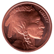 Индеец. Монетовидный жетон. Унция меди 999. США. Индеец. Монетовидный жетон. Унция меди 999. США.