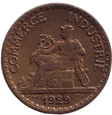 Монета 50 сантимов. 1929 год, Франция.
