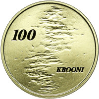 "Народ Эстонии". Золотая монета 100 крон. 2010 год, Эстония.