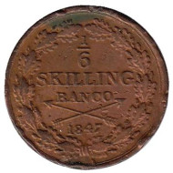 Монета 1/6 скиллинга. 1847 год, Швеция. Монета 1/6 скиллинга. 1847 год, Швеция.