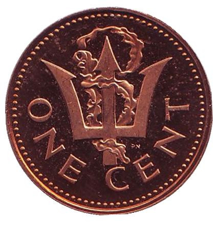 Монета 1 цент. 1973 год, Барбадос. (Отметка: "f")