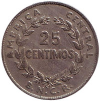 Монета 25 сантимов. 1948 год, Коста-Рика.