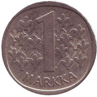 Монета 1 марка. 1981 год, Финляндия.