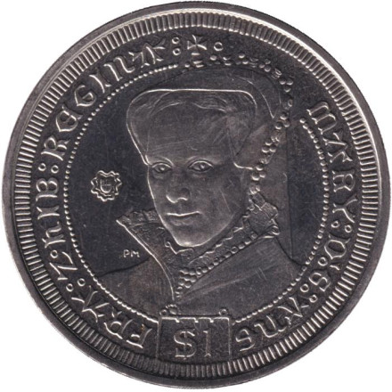 Монета 1 доллар. 2008 год, Британские Виргинские острова. Короли и Королевы Англии. Мария I.