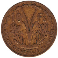 Монета 10 франков. 1956 год, Французская Западная Африка. Из обращения. Газель. Монета 10 франков. 1956 год, Французская Западная Африка. Из обращения. Газель.