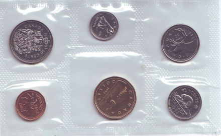 Банковский набор монет Канады. (6 шт), 1993 год.