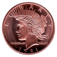 Доллар мира. Монетовидный жетон. Унция меди 999. США. Доллар мира. Монетовидный жетон. Унция меди 999. США.