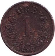 Монета 1 эре. 1884 год, Норвегия. Монета 1 эре. 1884 год, Норвегия.