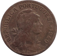 Монета 1 эскудо. 1940 год, Португалия.