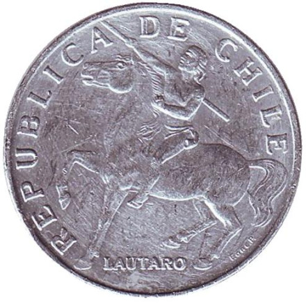 Монета 5 эскудо. 1972 год, Чили. Всадник.