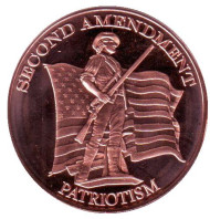 Вторая поправка к Конституции США. Монетовидный жетон. Унция меди 999, США. Вторая поправка к Конституции США. Монетовидный жетон. Унция меди 999, США.