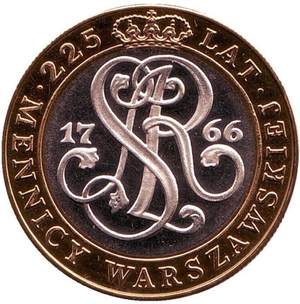 Монета 20000 злотых. 1991 год, Польша. 225 лет Варшавскому монетному двору.