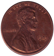 Монета 1 цент. 1983 год (P), США. Линкольн. Монета 1 цент. 1983 год (P), США. Линкольн.