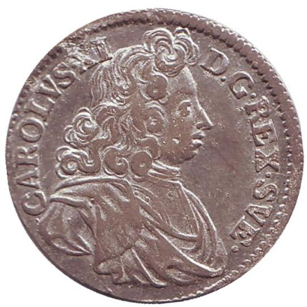 Монета 1 марка. 1688 год, Швеция. Карл XI.