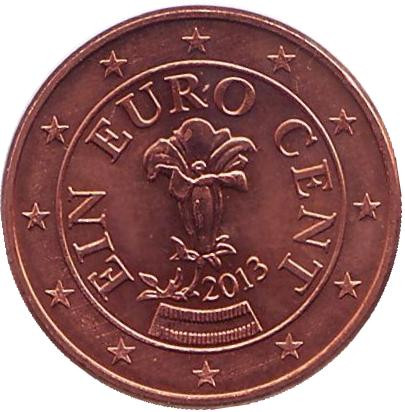 Монета 1 цент, 2013 год. Австрия.