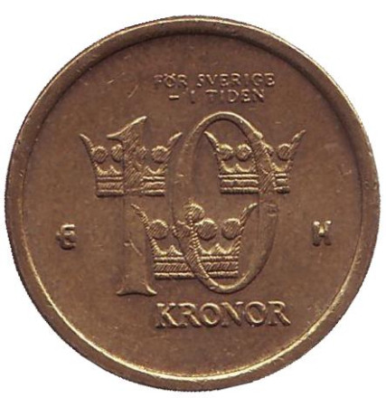 Монета 10 крон. 2003 год, Швеция.