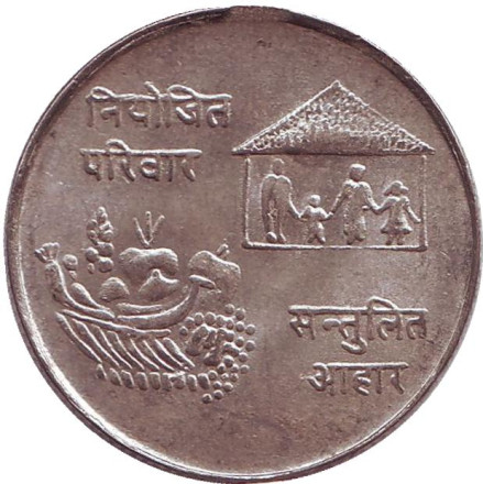 F.A.O. Год семьи. 10 рупий. 1974 год, Непал.