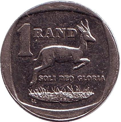 Монета 1 ранд. 1998 год, ЮАР. Газель.