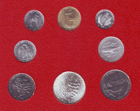 Годовой набор монет Ватикана. (8 штук), 1973 год.