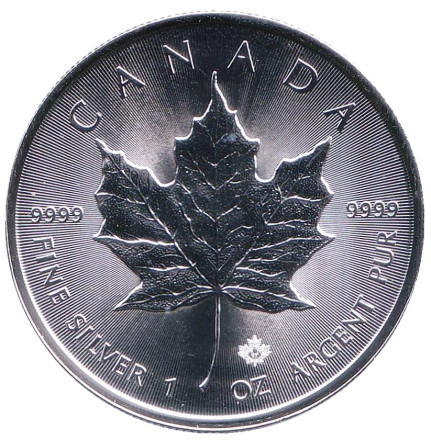 Монета 5 долларов. 2017 год, Канада. Кленовый лист.