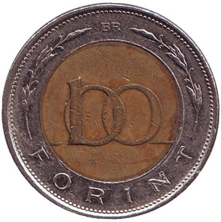 Монета 100 форинтов. 1998 год, Венгрия.