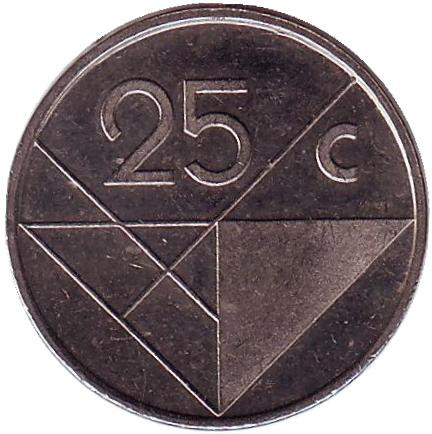 Монета 25 центов. 1986 год, Аруба.