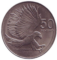 Монета 50 сентимо, 1984 год, Филиппины. Филиппинский орел. Монета 50 сентимо, 1984 год, Филиппины. Филиппинский орел.