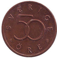 Монета 50 эре. 1998 год, Швеция. Монета 50 эре. 1998 год, Швеция.