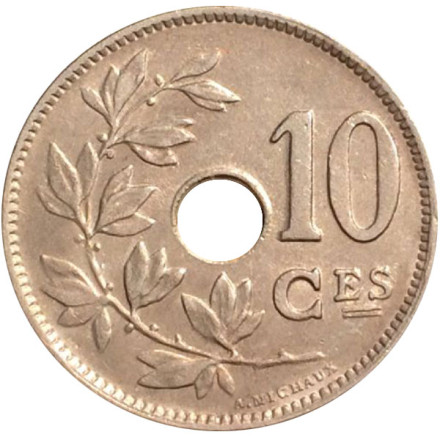 Монета 10 сантимов. 1929 год, Бельгия. (Belgique).