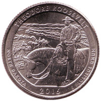 Национальный парк Теодор Рузвельт. Монета 25 центов (P). 2016 год, США.