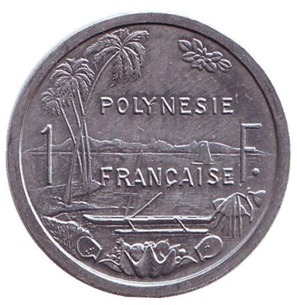 Монета 1 франк, 1992 год, Французская Полинезия. UNC.