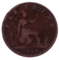 Монета 1 фартинг. 1879 год, Великобритания. Монета 1 фартинг. 1879 год, Великобритания.