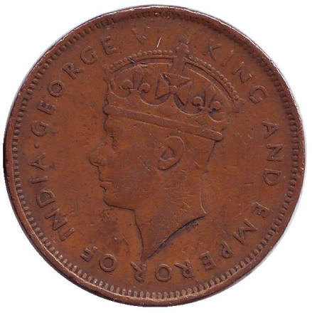 Монета 5 центов. 1942 год, Маврикий. Монета 5 центов. 1942 год, Маврикий.